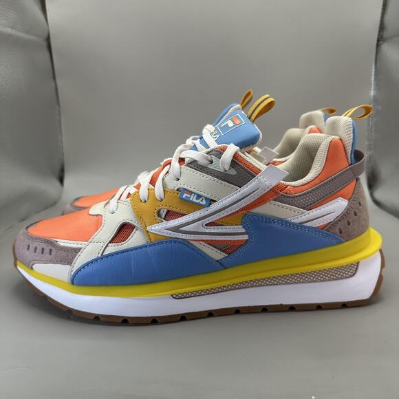 FILA Sandenal Shoes Mens Size 11 Multicolor Orange Blue Chunky Sneakers Gum Sole - Picture 3 of 10